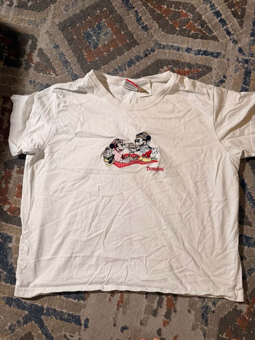 Mickey Inc Disneyland T-Shirt Size XXL White Picnic Mickey & Minnie